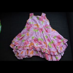 Fun flowered sleeveless and layered dress